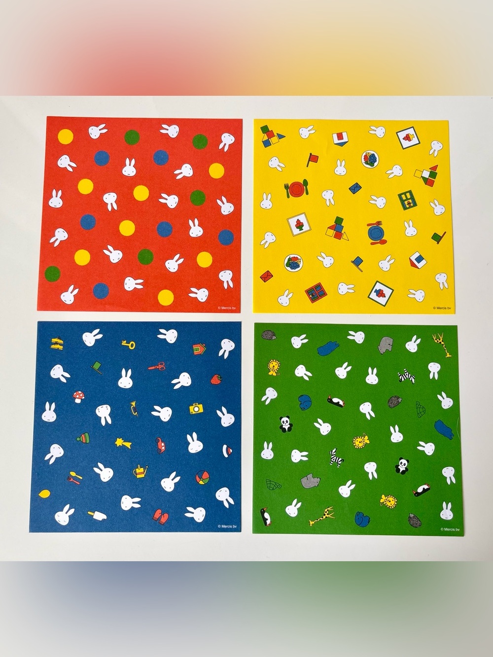 Miffy Bright Kawaii Decorative Origami Paper Set of 4 Designs NWT